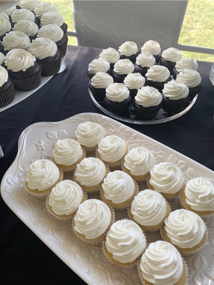 plate of mini cupcakes